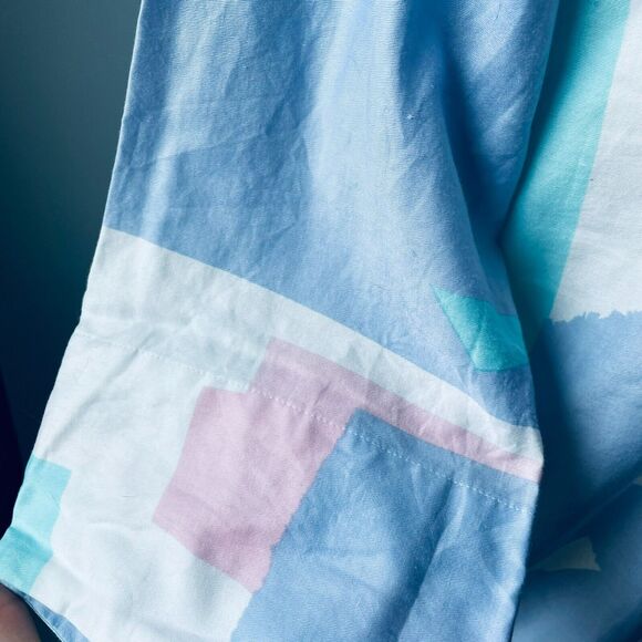 VTG Catherine Ogust Penthouse Gallery 70s Pastel Abstract House Dress Caftan OS - Picture 6 of 13